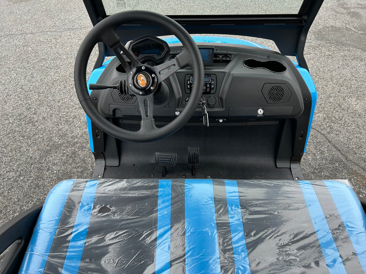 2024 Bintelli EV Beyond Lithium Electric Golf Cart Blue 6-Seater 72V with Long-Range Battery