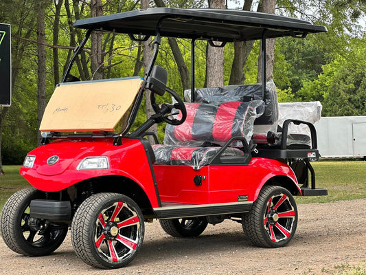 2023 Evolution EV Classic 4 PRO Lithium Electric Golf Cart Red 4-Seater 48V with Long-Range Battery
