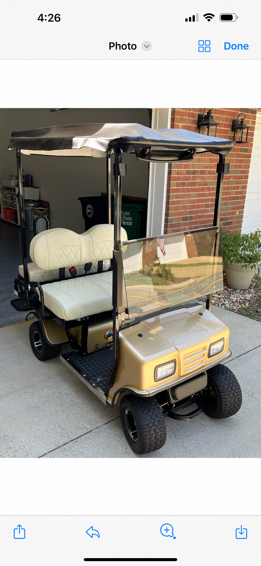 2025 EZGO RXV Electric Golf Cart Gold 2-Seater 48V with Smooth Ride and Durable Frame