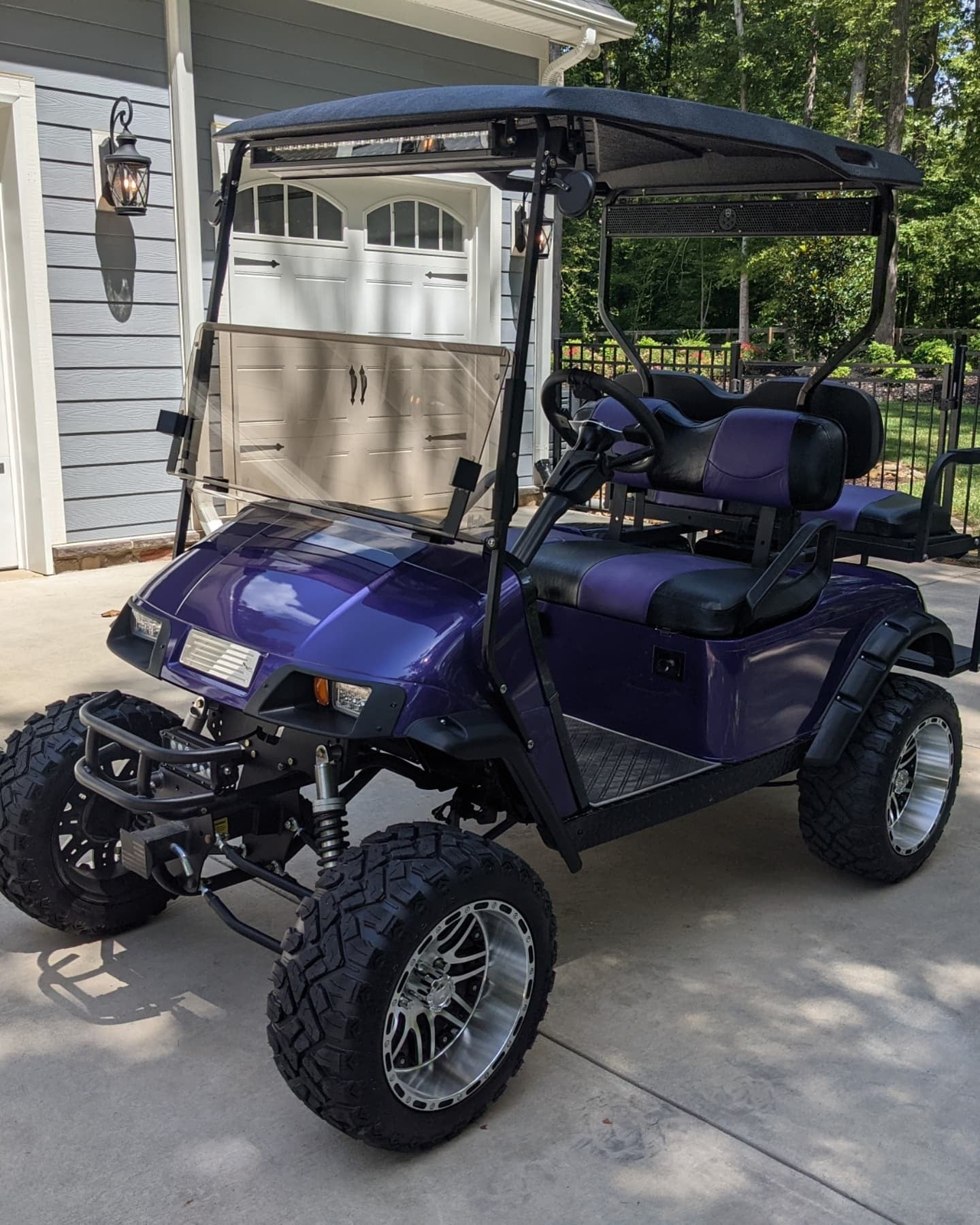 2000 EZGO TXT Gas Golf Cart Purple 4-Seater with Durable Frame and Reliable Performance