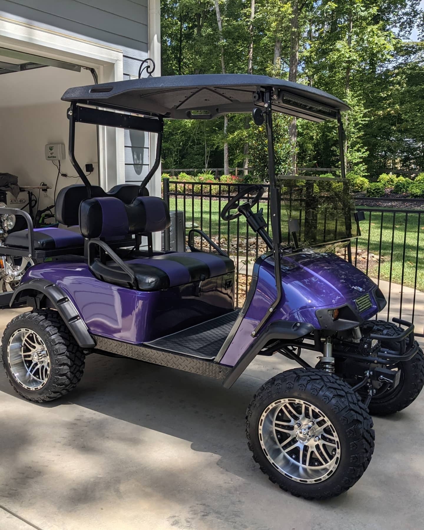 2000 EZGO TXT Gas Golf Cart Purple 4-Seater with Durable Frame and Reliable Performance
