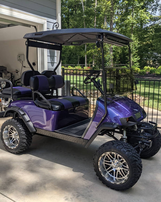 2000 EZGO TXT Gas Golf Cart Purple 4-Seater with Durable Frame and Reliable Performance
