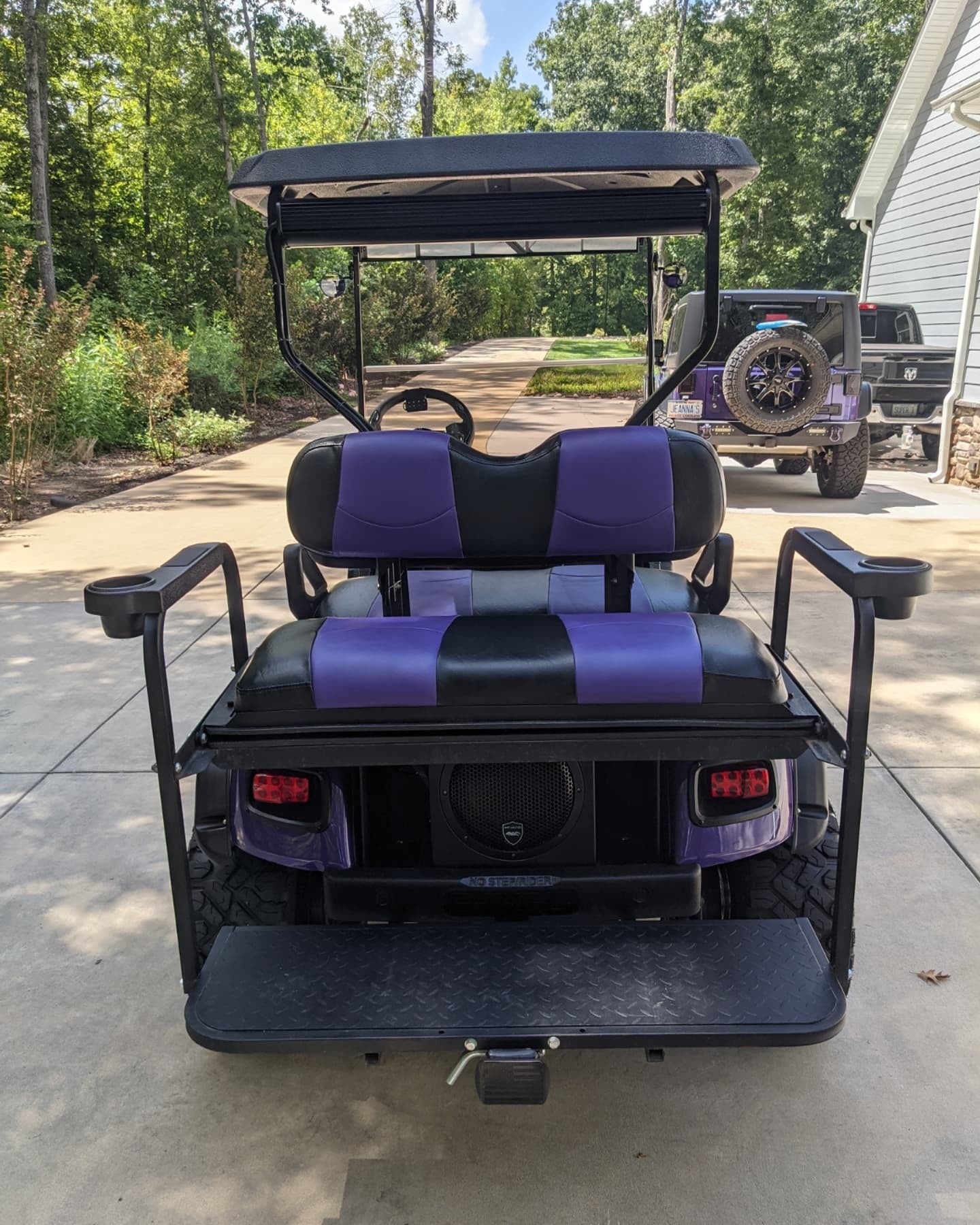 2000 EZGO TXT Gas Golf Cart Purple 4-Seater with Durable Frame and Reliable Performance