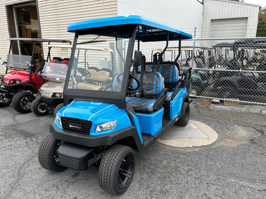 2024 Bintelli EV Beyond Lithium Electric Golf Cart Blue 6-Seater 72V with Long-Range Battery
