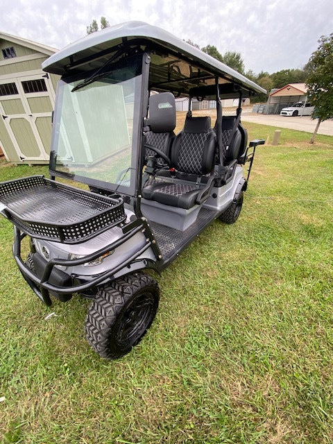 EPIC Carts E60 L Electric Golf Cart 6-Seater 48V with Lifted Suspension and Rugged Design Silver