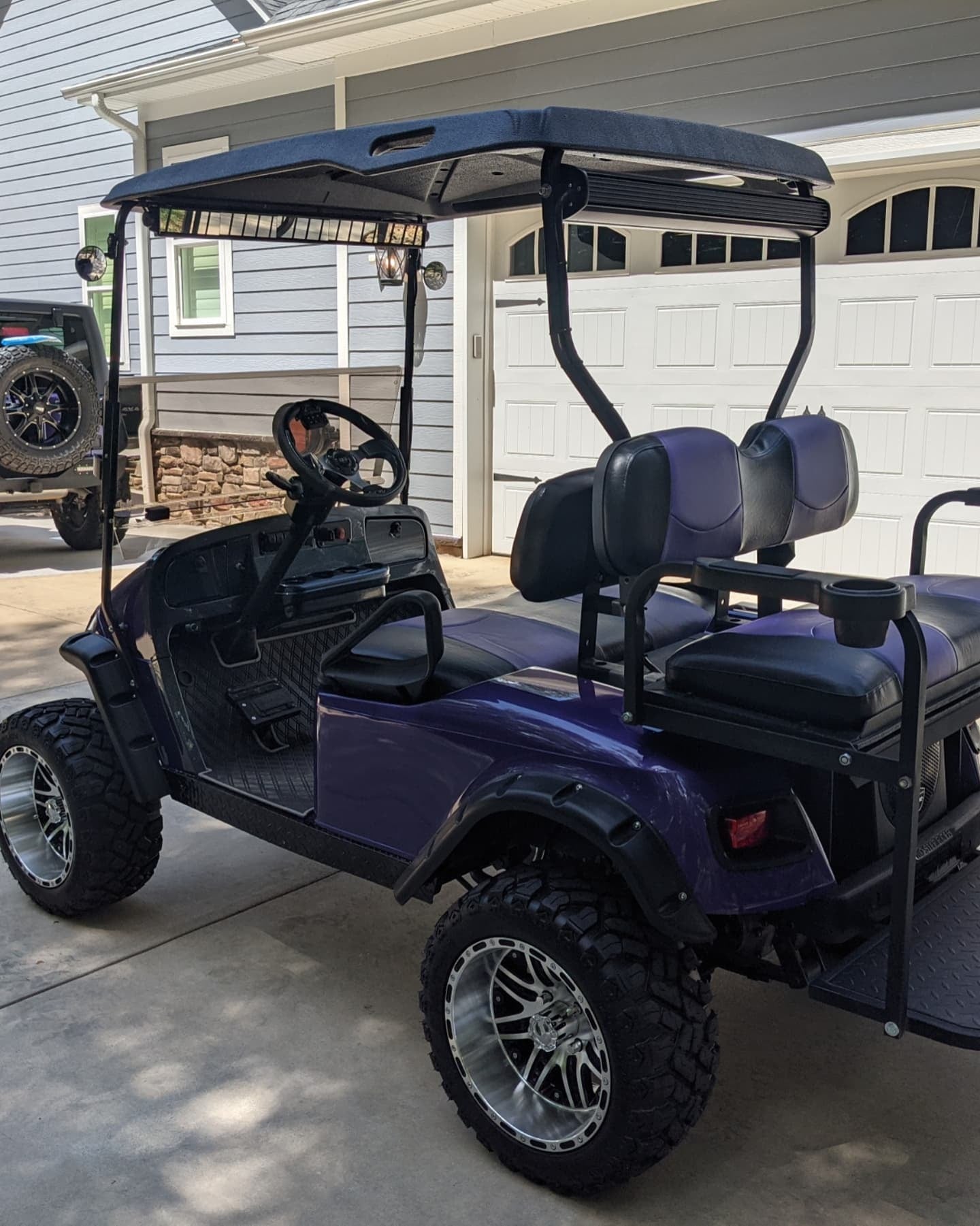 2000 EZGO TXT Gas Golf Cart Purple 4-Seater with Durable Frame and Reliable Performance